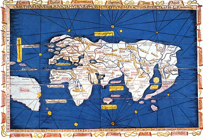 Antica mappa del mondo